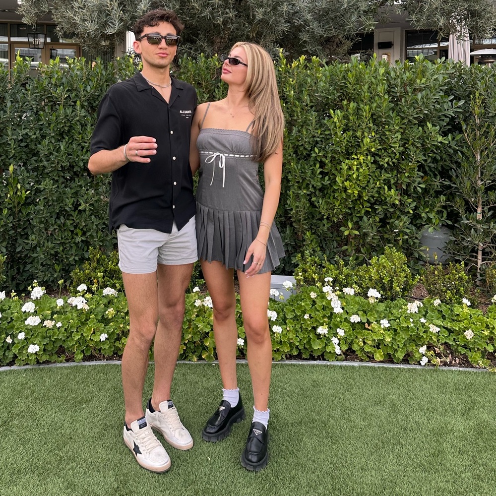 Motel Rocks Wimala Mini Dress in Charcoal
